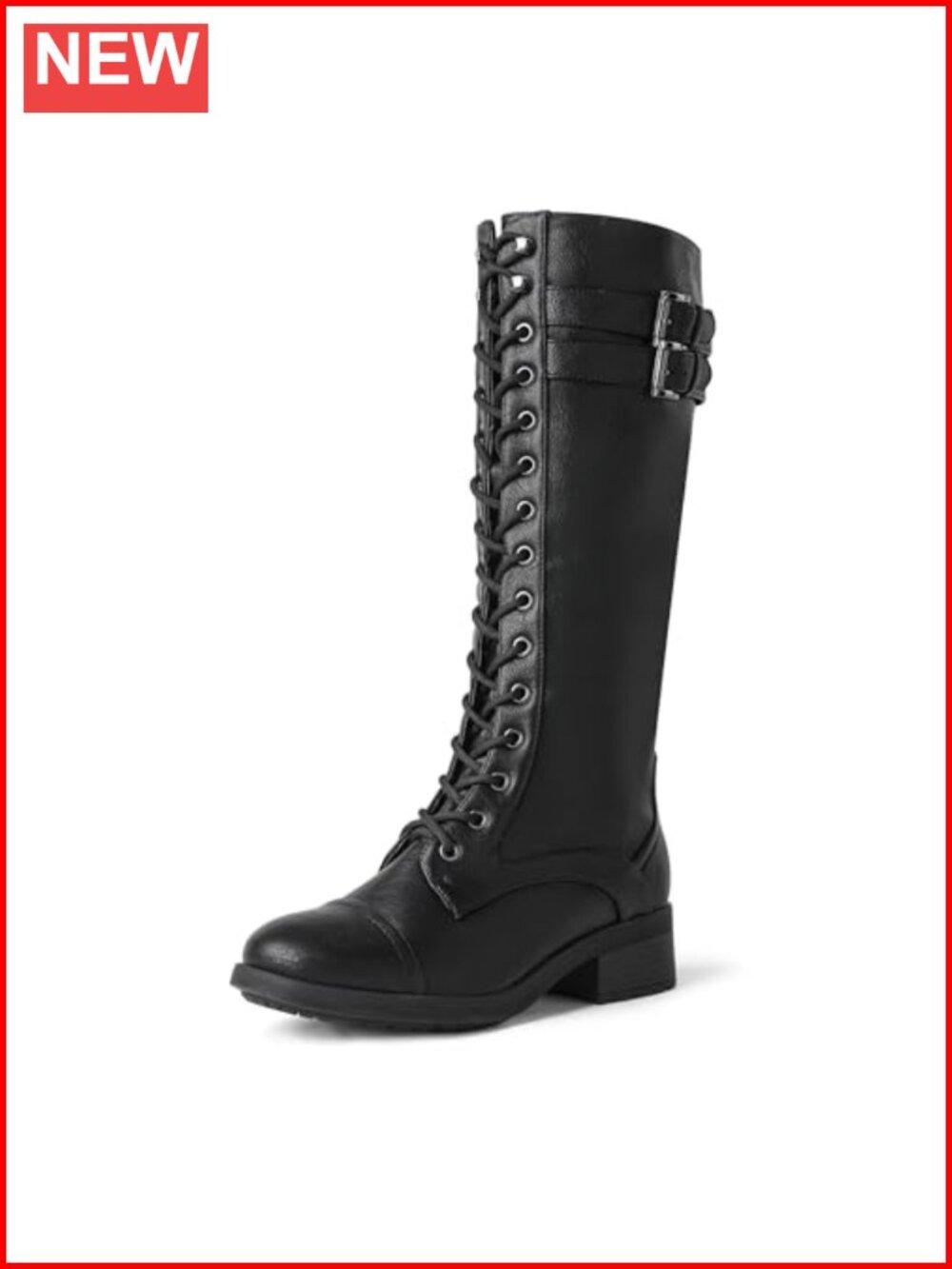 Women's Knee High Riding Combat Boots Faux Leather Faux Fur Lined